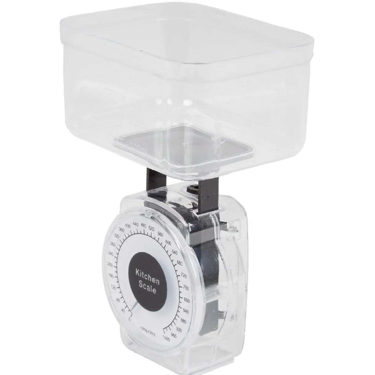 Gifi Balance de cuisine mécanique 1 kg noir transparent Sale