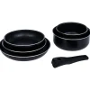 Gifi Batterie de cuisine 6 pièces aluminium noir Online