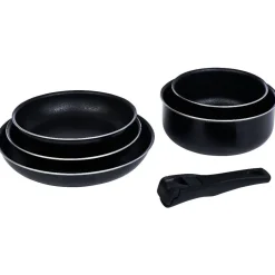 Gifi Batterie de cuisine 6 pièces aluminium noir Online