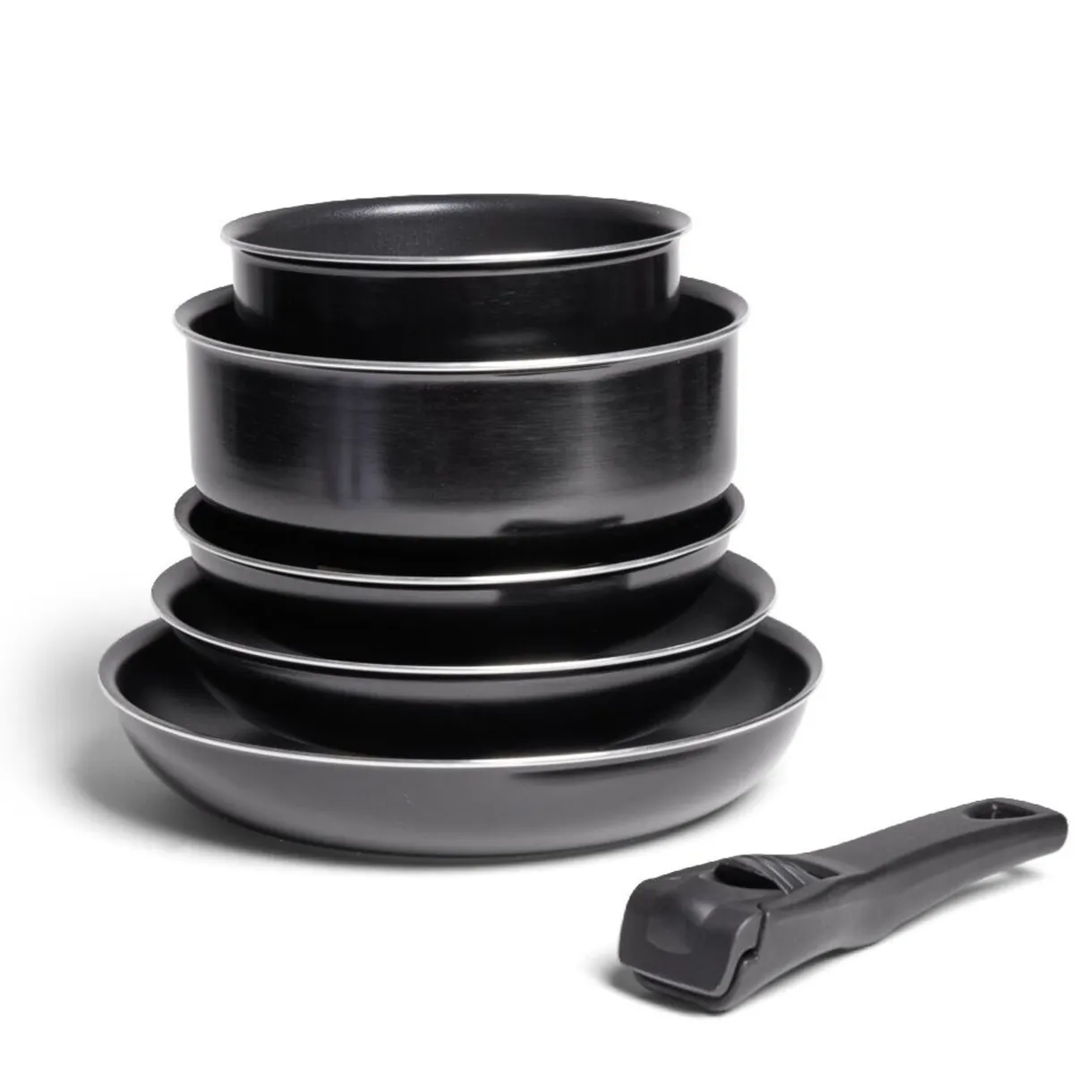 Gifi Batterie de cuisine 6 pièces aluminium noir Online