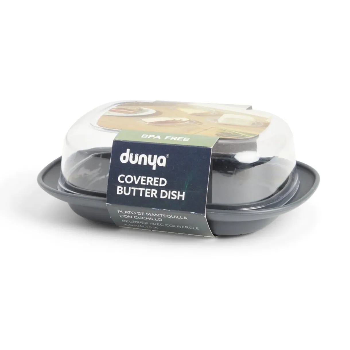 Gifi Beurrier plastique sans BPA transparent ou gris 17,4x12,5xH6cm