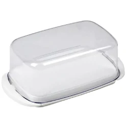 Gifi Beurrier socle blanc avec couvercle transparent New