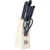 Gifi Bloc en bois 5 couteaux de cuisine et ciseaux New