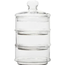 Gifi Bocal bonbonnière 3 compartiments en verre transparent Discount