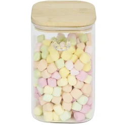 Gifi Bocal en verre transparent 1L avec couvercle et cuillère en bambou Online