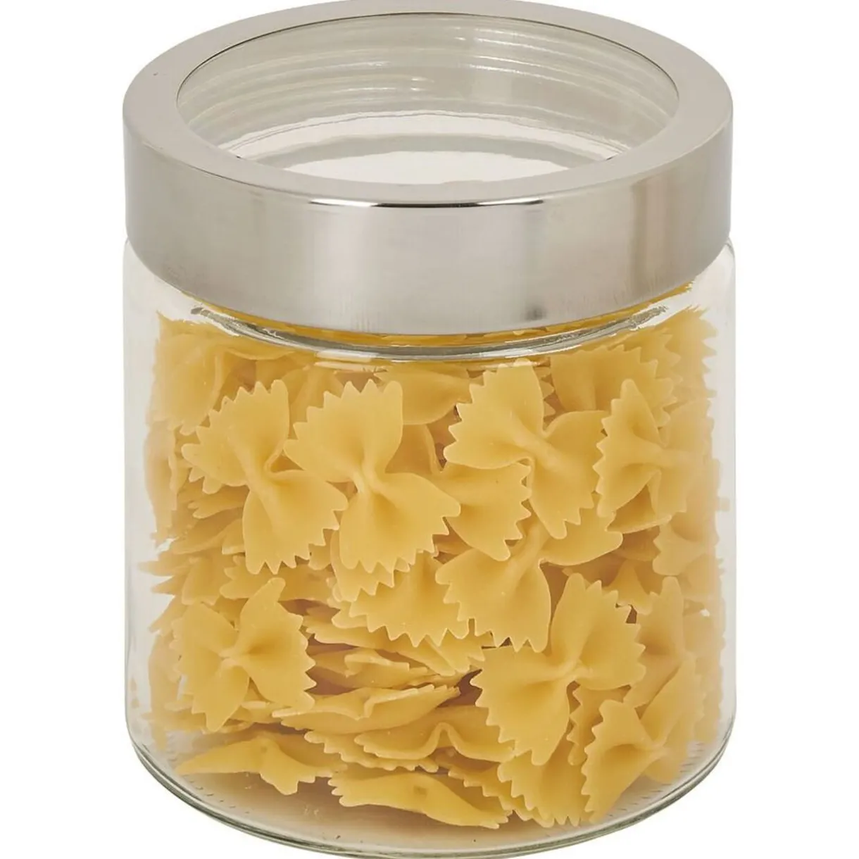 Gifi Bocal en verre transparent couvercle inox 800ml - Ø11xH.12cm Discount