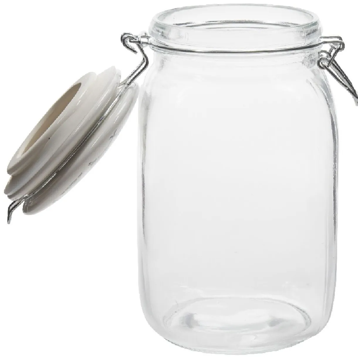 Gifi Bocal hermétique carré en verre couvercle motif ciment 1,5 L Hot