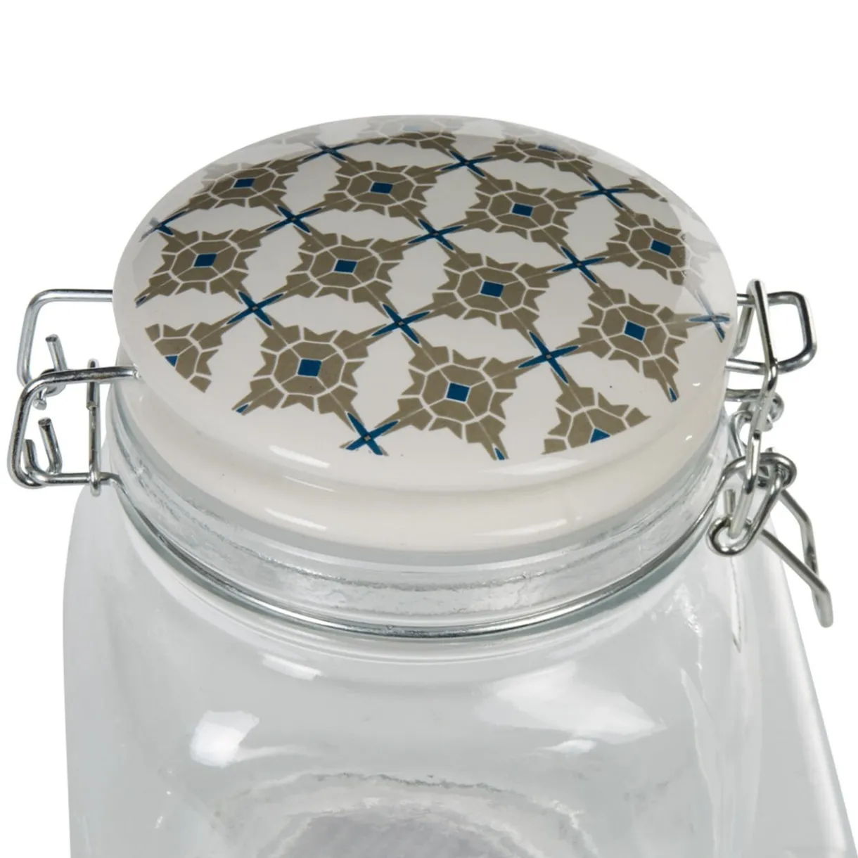 Gifi Bocal hermétique carré en verre couvercle motif ciment 1 L Outlet