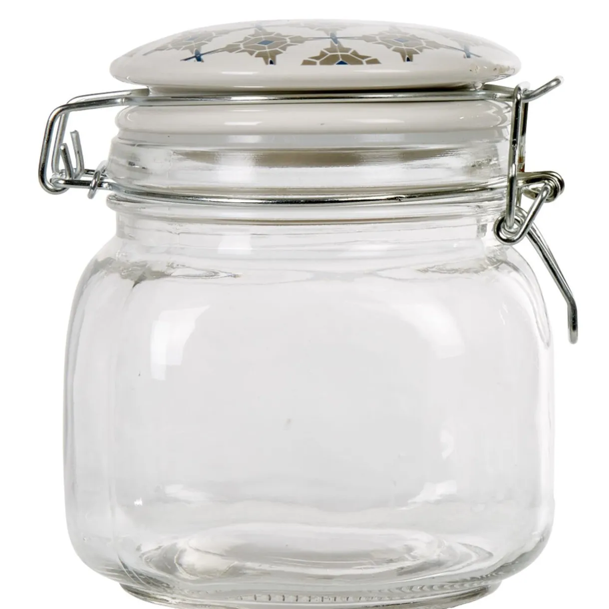 Gifi Bocal hermétique carré en verre couvercle motif ciment 750ml Sale