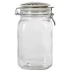 Gifi Bocal hermétique carré verre couvercle motif ethnique 1,5 L Best