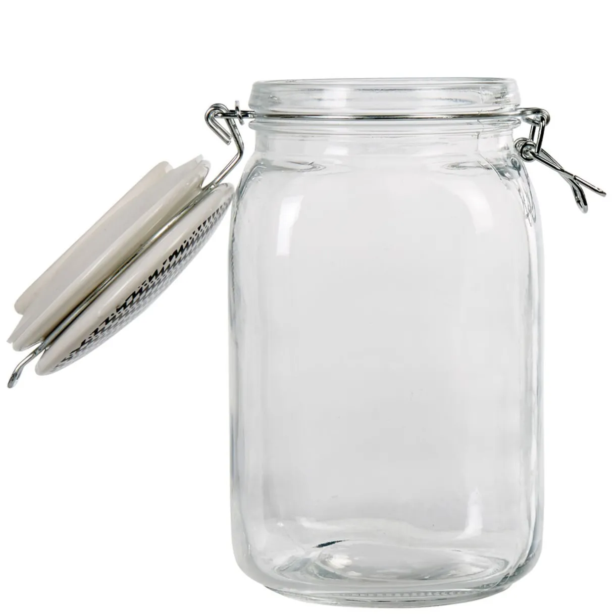 Gifi Bocal hermétique carré verre couvercle motif ethnique 1,5 L Best