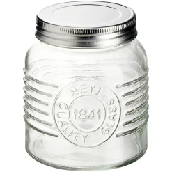 Gifi Bocal hermétique rond transparent avec couvercle en métal H10 cm New