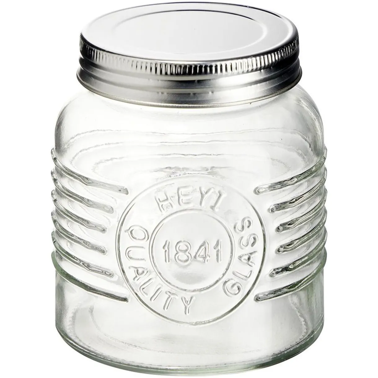 Gifi Bocal hermétique rond transparent avec couvercle en métal H10 cm New