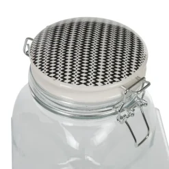 Gifi Bocal hermétique transparent avec couvercle design ethnique 1,5 L