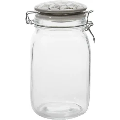 Gifi Bocal transparent avec couvercle design carreau de ciment 1,5 L Best
