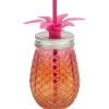 Gifi Bocal verre et paille ananas coloré Outlet