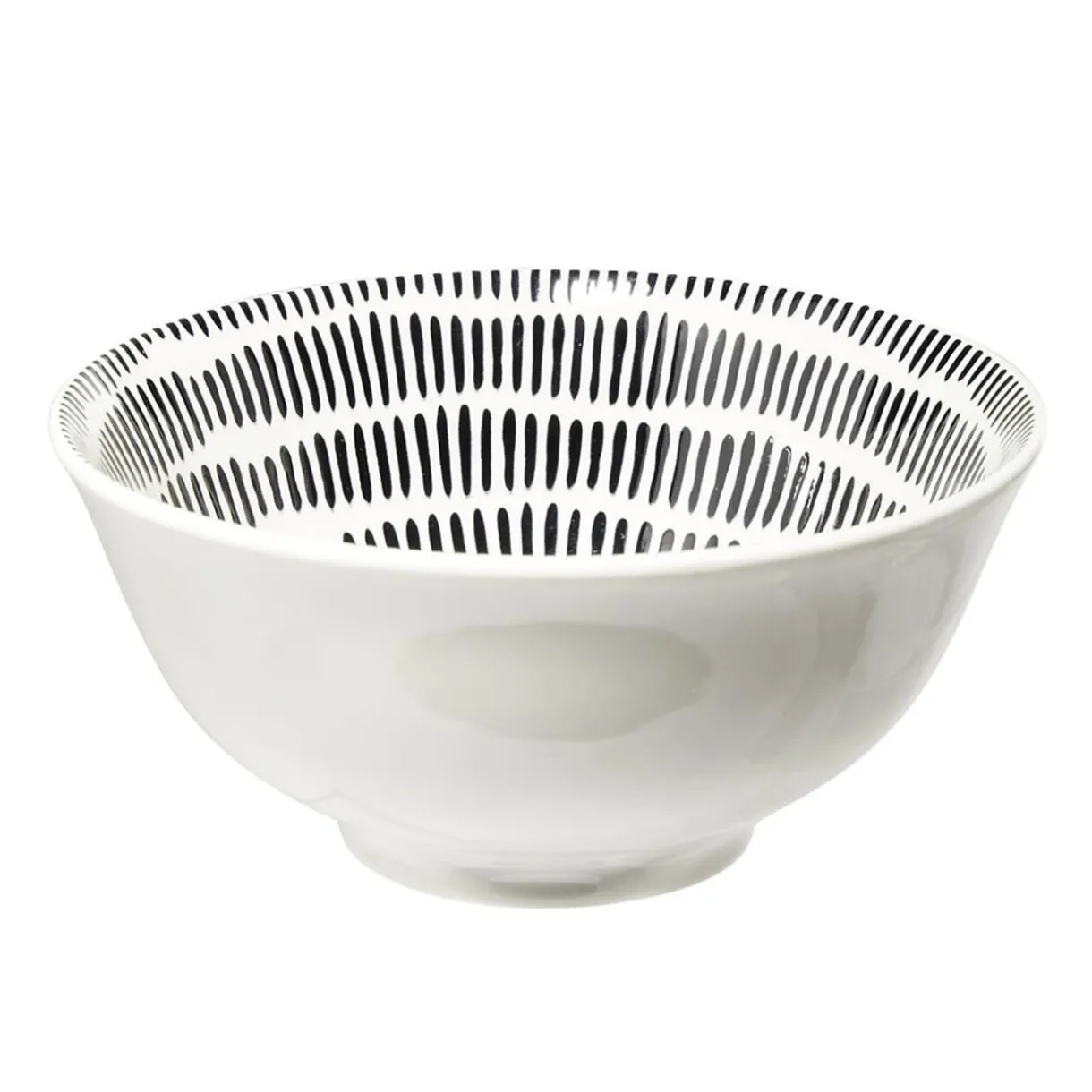 Gifi Bol Dakar en porcelaine blanc et motif noir Ø16xH7,8cm Clearance