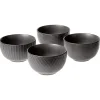 Gifi Bol en grès noir x4