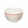 Gifi Bol en porcelaine motif esprit campagne rouge gris