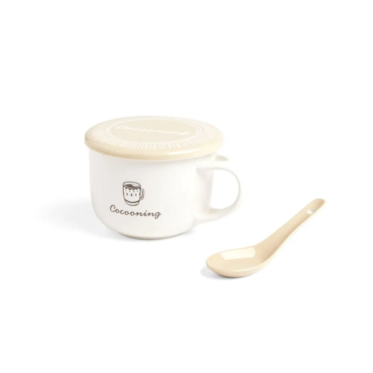 Gifi Bol jumbo 62cl avec cuillère et couvercle cocooning