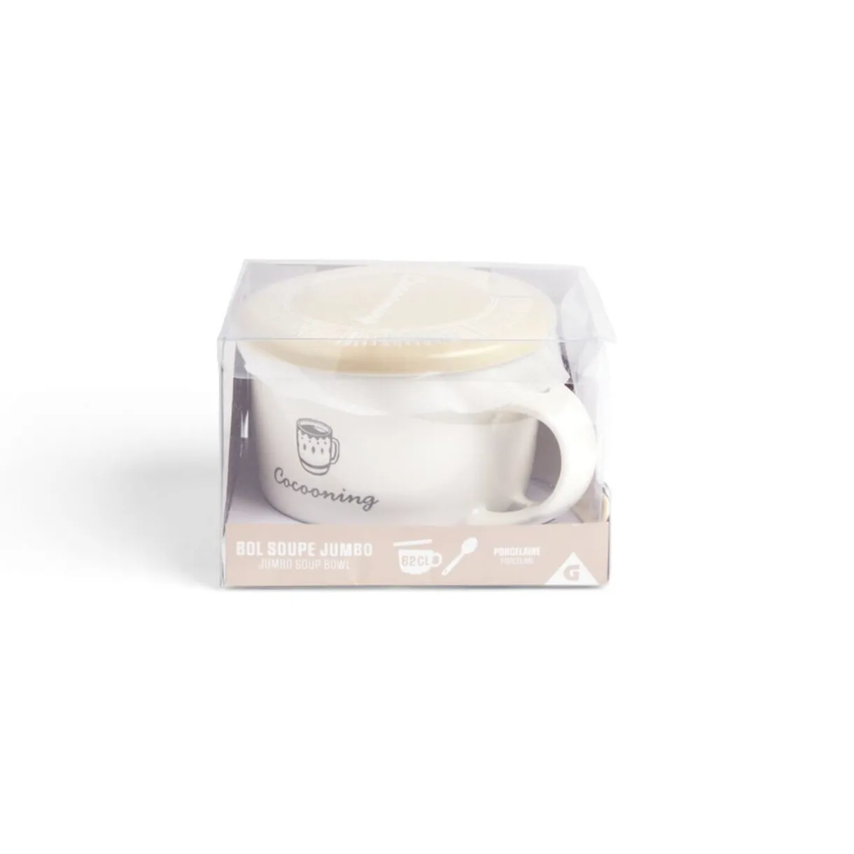 Gifi Bol jumbo 62cl avec cuillère et couvercle cocooning