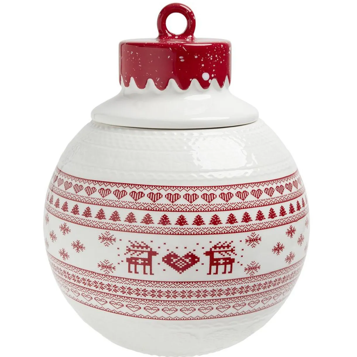 Gifi Bonbonnière en céramique décor Noël rouge blanc Online
