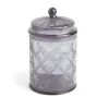 Gifi Bonbonnière plastique effet capitonné noir ou transparent Ø10xH20cm Clearance
