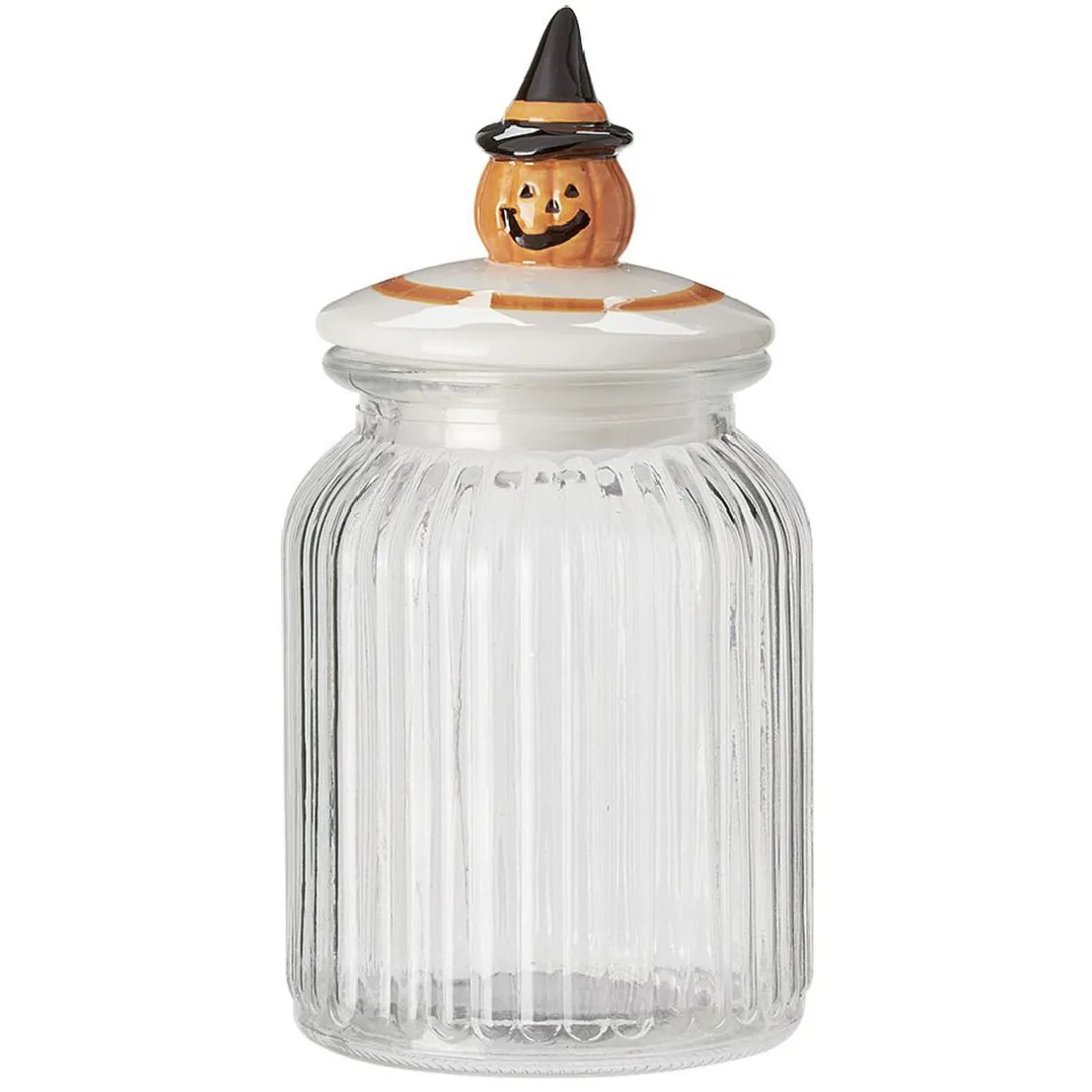 Gifi Bonbonnière transparente couvercle déco citrouille Halloween 1L Discount