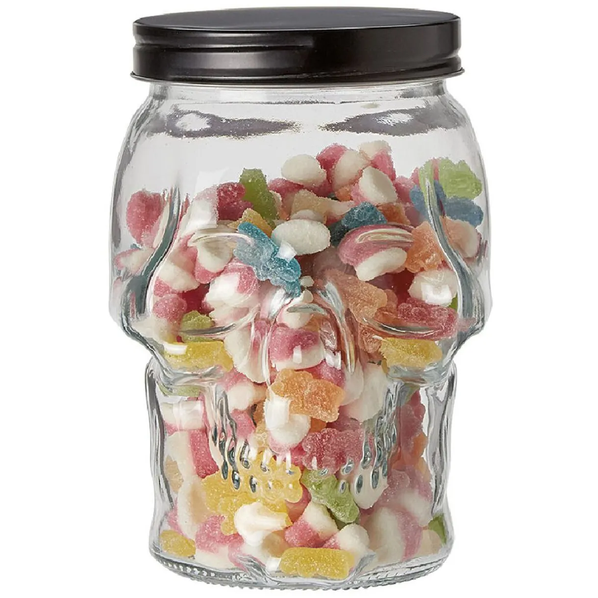 Gifi Bonbonnière transparente design Tête de mort Halloween 1,5L Outlet