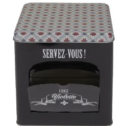 Gifi Boîte à biscuits carrée design "Servez-vous - Chez Violette" Online