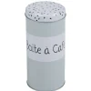 Gifi Boîte à café vert d'eau avec couvercle blanc triangles noirs Outlet