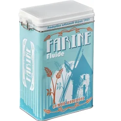 Gifi Boîte à farine en métal design vintage bleu Best