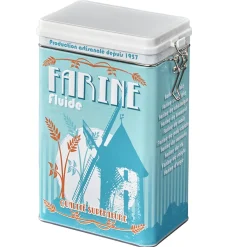 Gifi Boîte à farine en métal design vintage bleu Best