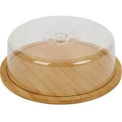 Gifi Boîte à fromage bambou et plastique Ø28,5xH9cm Discount