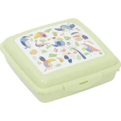 Gifi Boîte à goûter carrée plastique vert 15x14,5xH5cm Discount