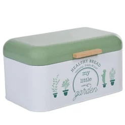 Gifi Boîte à pain My little garden alu bambou blanche et verte Online