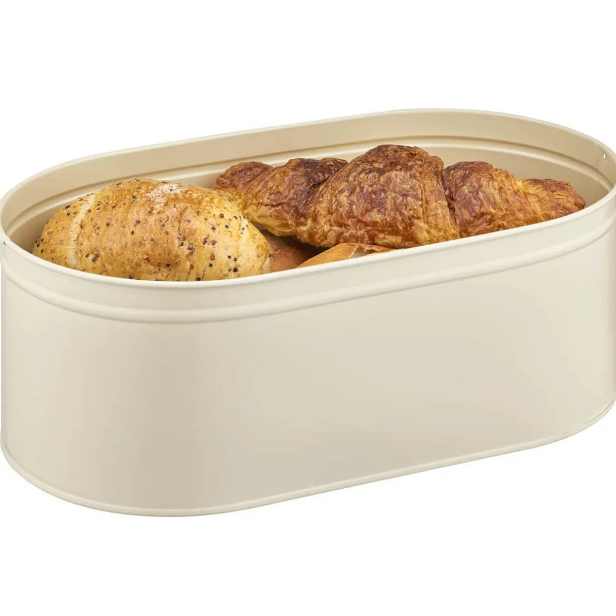 Gifi Boîte à pain ovales en métal et bambou beige naturel Outlet