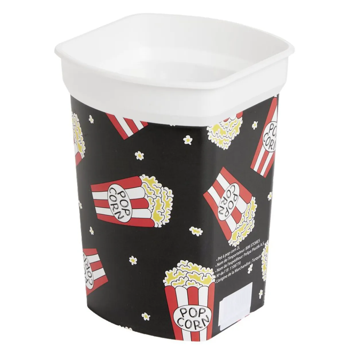 Gifi Boîte à pop corn 2L - 13,4x13,4xH18,4cm