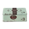 Gifi Boîte à sucre en métal design vintage romantique vert d'eau