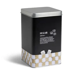 Gifi Boîte à sucre en métal noir design Sugar - 10,7x10,7xH.17,5cm Clearance