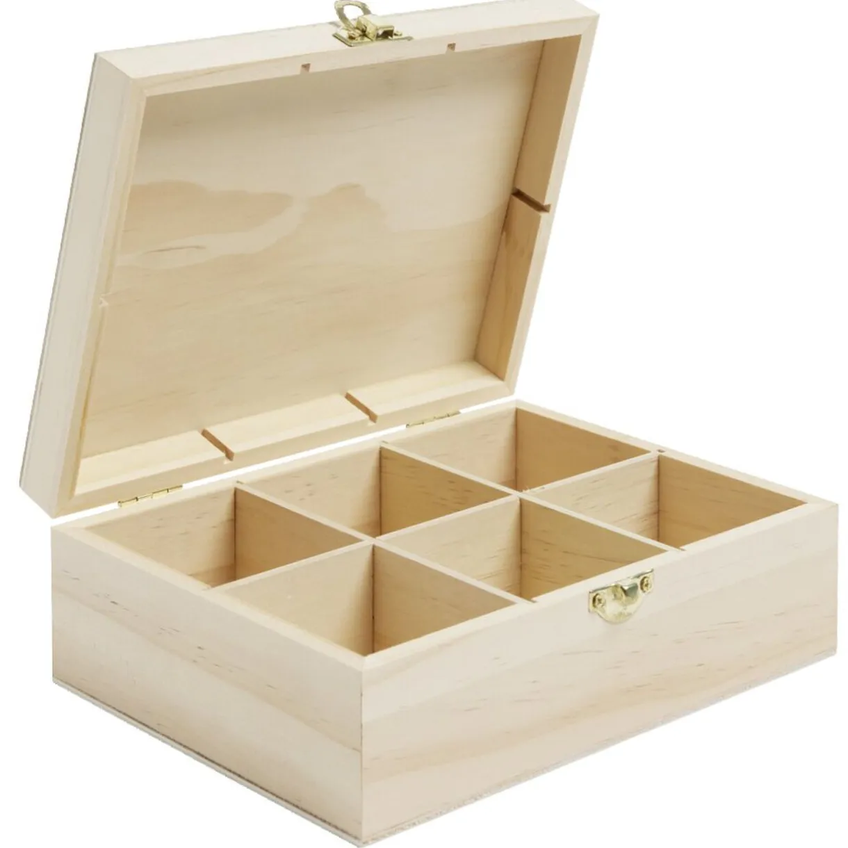 Gifi Boîte à thé en bois à personnaliser 20xH7x15cm New