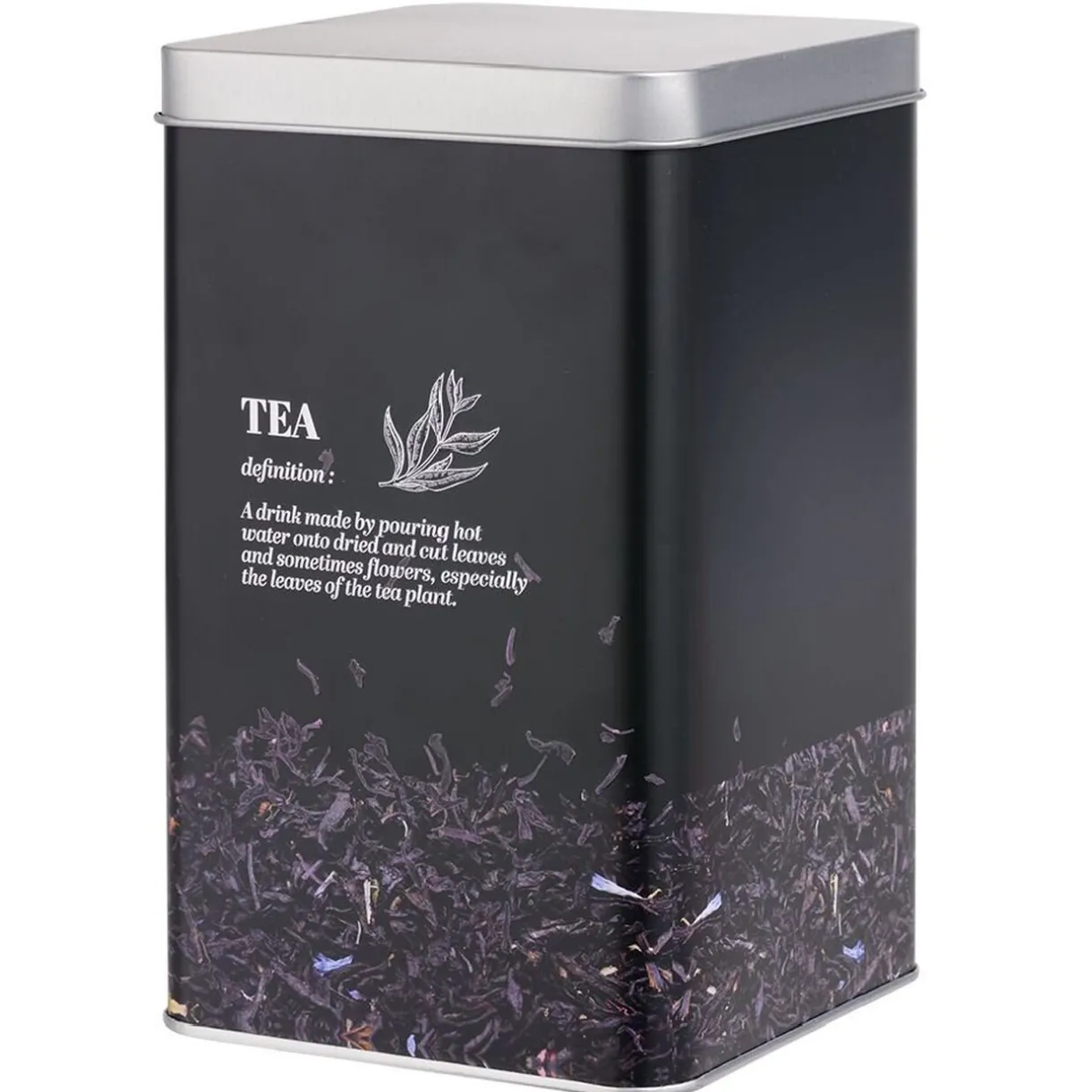 Gifi Boîte à thé en métal noir design Tea - 10,7x10,7xH.17,5cm Discount