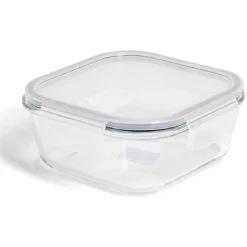 Gifi Boîte alimentaire carrée en verre avec couvercle étanche à clips 800ml New