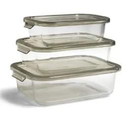 Gifi Boîte alimentaire en verre avec couvercle étanche à clips 1,5L New