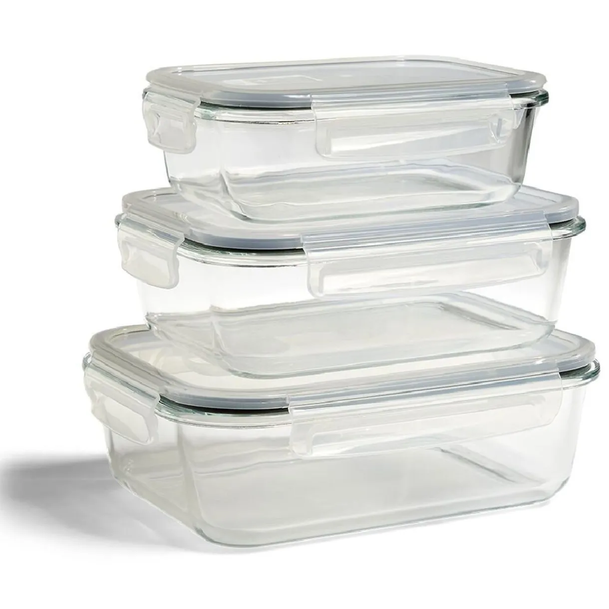 Gifi Boîte alimentaire en verre avec couvercle plastique à clips 1,1L New
