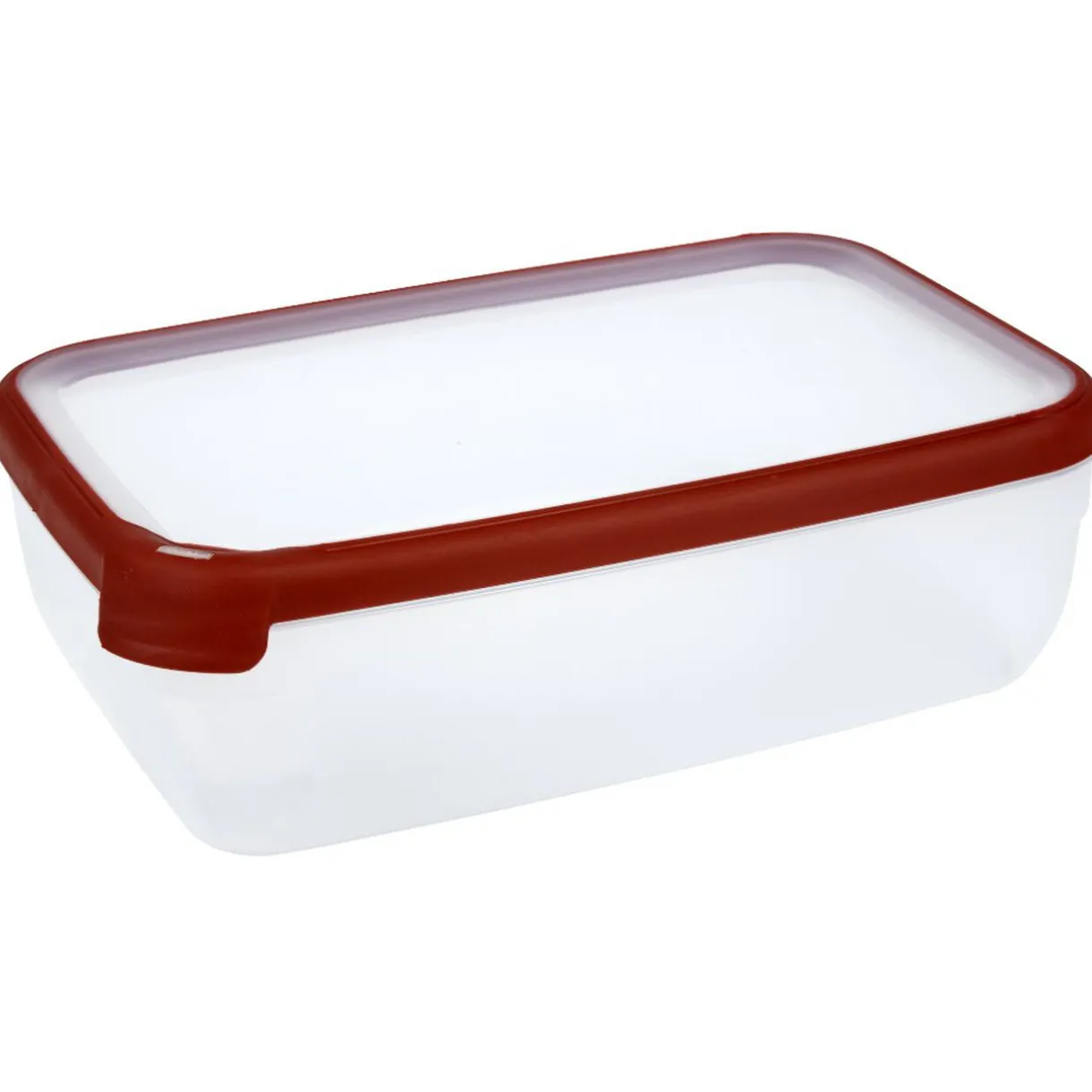 Gifi Boîte alimentaire hermétique rectangulaire transparente et rouge 4 L Clearance