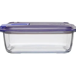 Gifi Boîte alimentaire Luminarc Easy Box verre transparent et bleu 122 cl Clearance