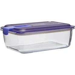 Gifi Boîte alimentaire Luminarc Easy Box verre transparent et bleu 122 cl Clearance
