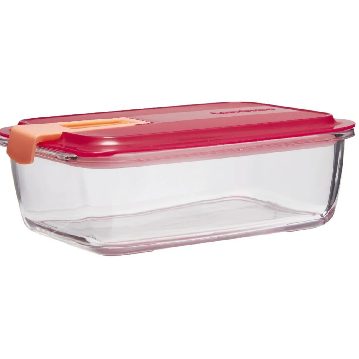 Gifi Boîte alimentaire Luminarc verre Esay Box transparent et rouge 122 cl Discount