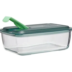Gifi Boîte alimentaire Luminarc verre Esay Box transparent et vert 122 cl Outlet